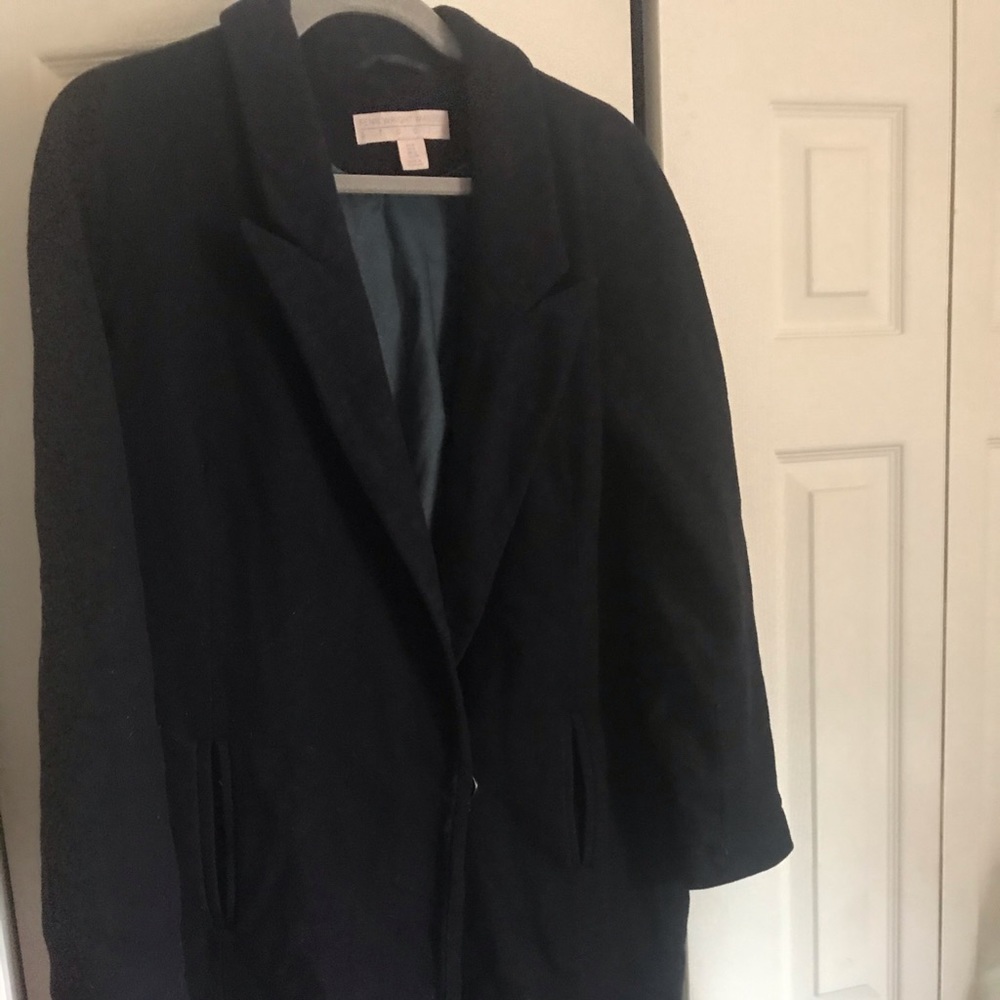 Vintage Navy Wool Cocoon Coat